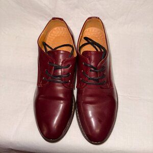 Burgundy Patent Leather Oxford Shoes - Size EU 37